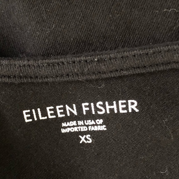 Eileen Fisher Organic Cotton Black v back Dress XSmall - Picture 4 of 6